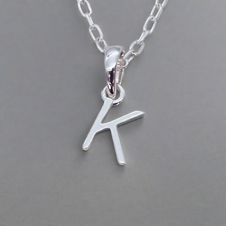 sterling silver initial k necklace - sterling silver initial necklace by womens jewellery brands indie and harper