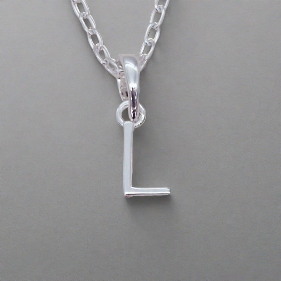 sterling silver initial l necklace - sterling silver initial necklace by womens jewellery brands indie and harper