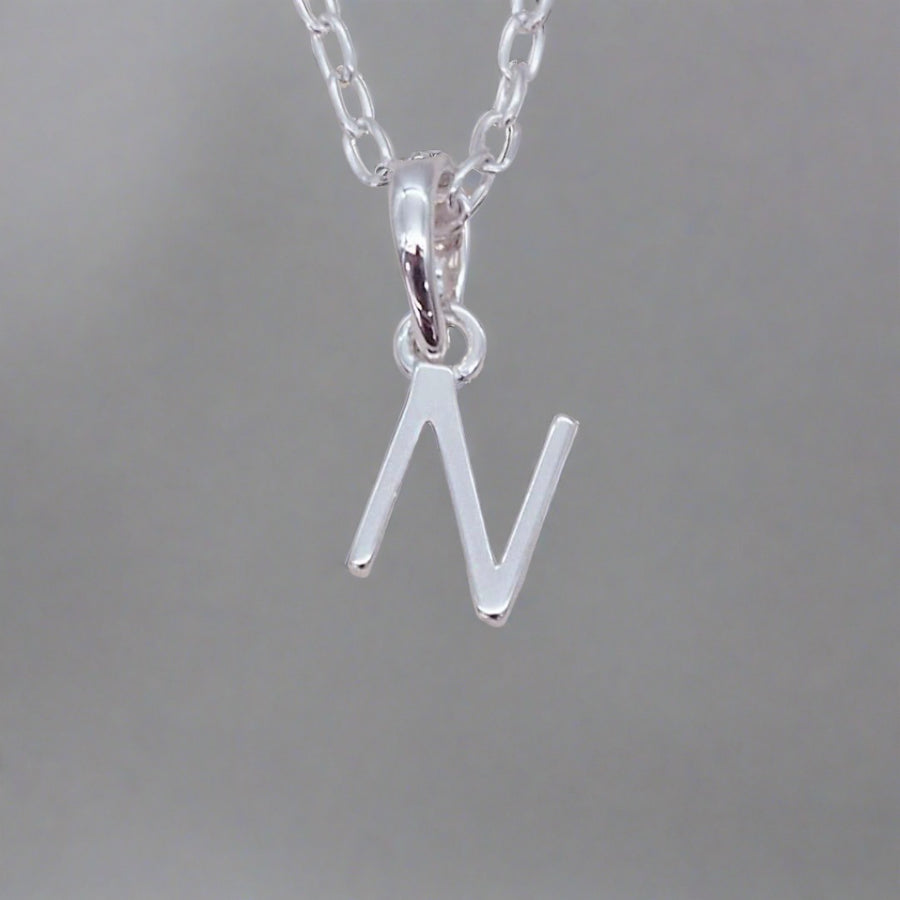 sterling silver initial n necklace - sterling silver initial necklace by womens jewellery brands indie and harper