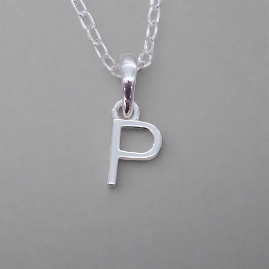 sterling silver initial p necklace - sterling silver initial necklace by womens jewellery brands indie and harper