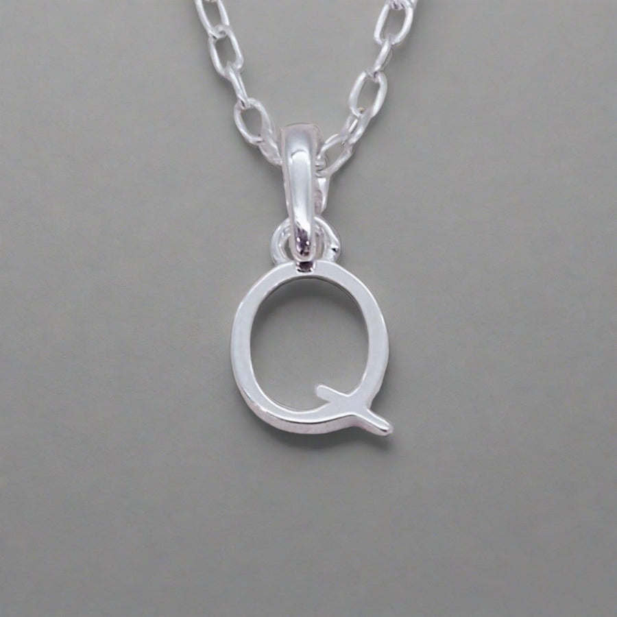 sterling silver initial q necklace - sterling silver initial necklace by womens jewellery brands indie and harper