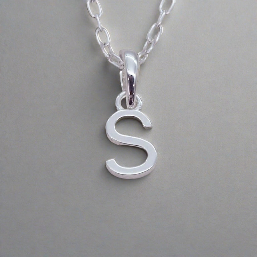 sterling silver initial s necklace - sterling silver initial necklace by womens jewellery brands indie and harper