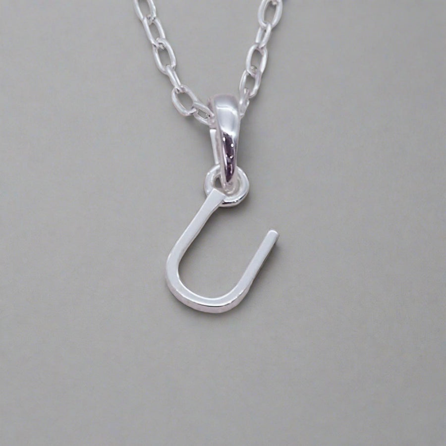 sterling silver initial u necklace - sterling silver initial necklace by womens jewellery brands indie and harper