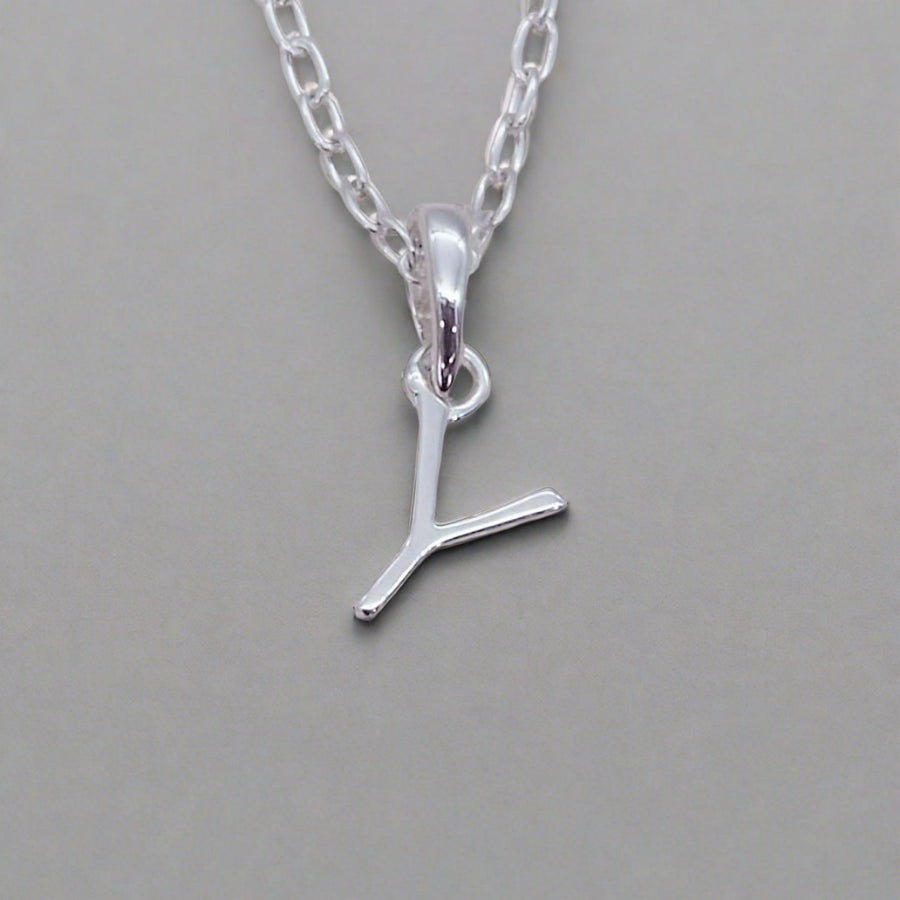 sterling silver initial y necklace - sterling silver initial necklace by womens jewellery brands indie and harper