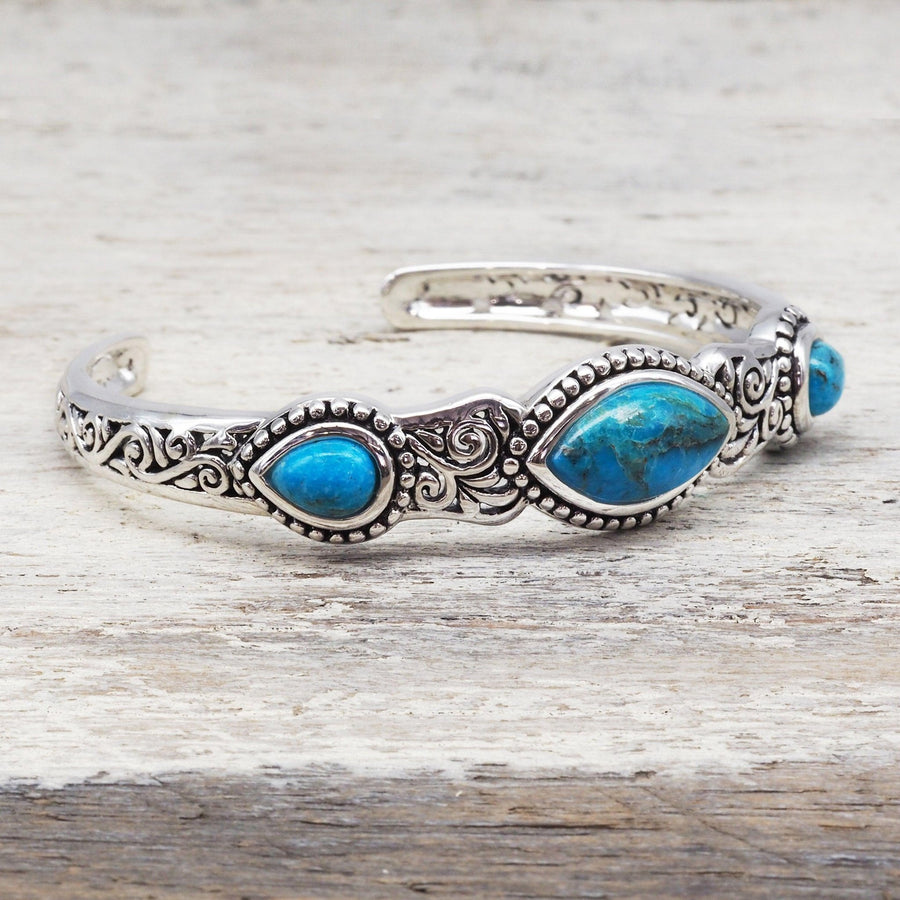 sterling silver Turquoise bracelet - womens turquoise jewellery by boho jewellery brand indie and harper