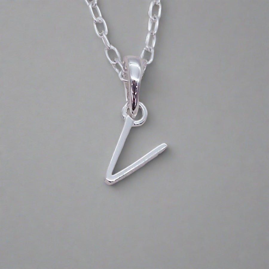 sterling silver initial v necklace - sterling silver initial necklace by womens jewellery brands indie and harper