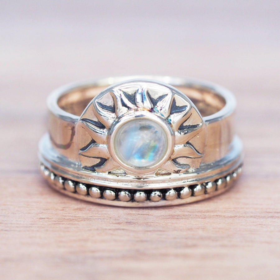 Sterling silver moonstone ring - boho jewellery by australian jewellery brands online indie and Harper