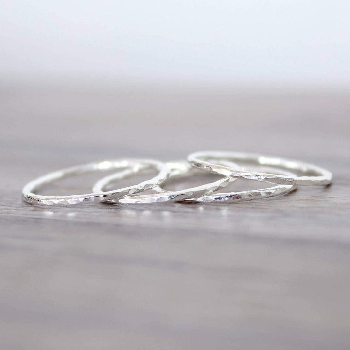 Thin sterling Silver Stacker Rings - womens Sterling silver jewellery by Australian Jewellery brands indie and harper