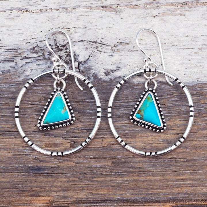 Tribal Turquoise Earrings - turquoise jewellery by boho jewellery store indie and harper