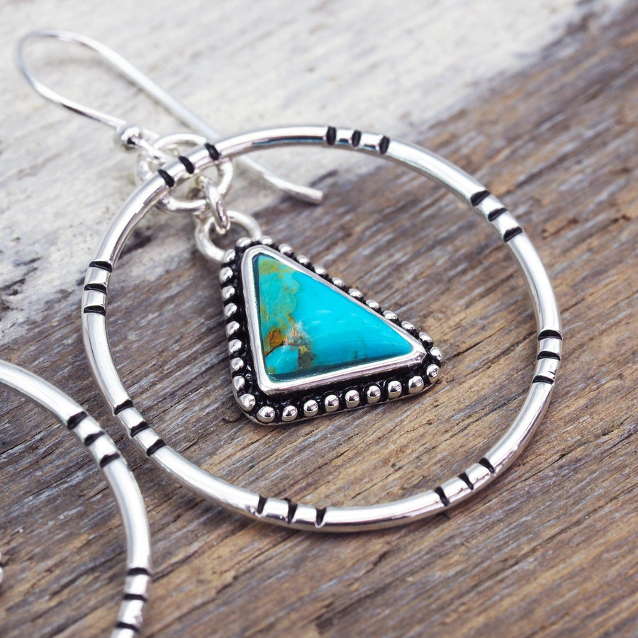 Tribal Turquoise Earrings - turquoise jewellery by womens boho jewellery store indie and harper