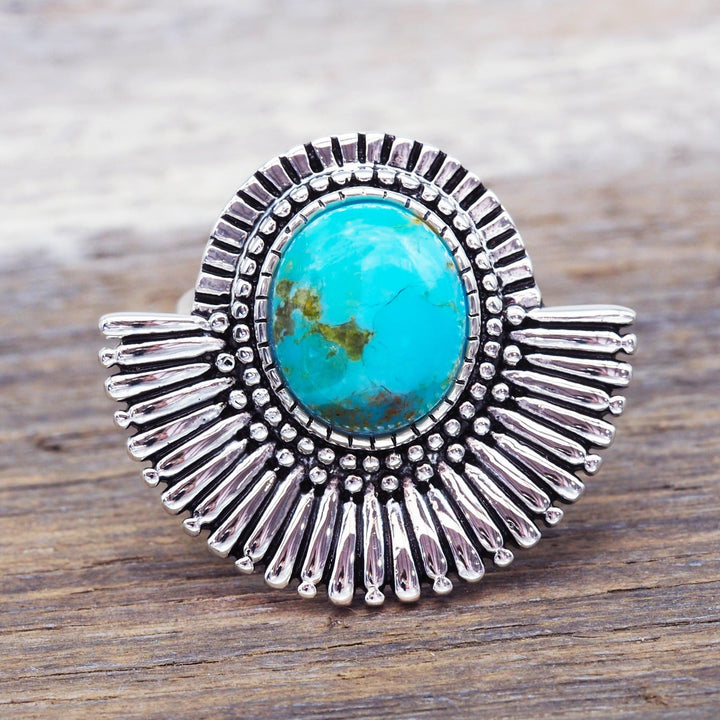 Sterling silver Turquoise Ring - turquoise jewellery by boho jewellery online store indie and harper