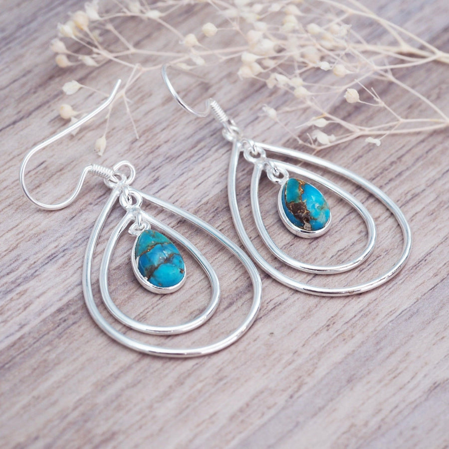 sterling silver Copper Turquoise Earrings - turquoise jewellery by Australian jewellery brands online indie and harper