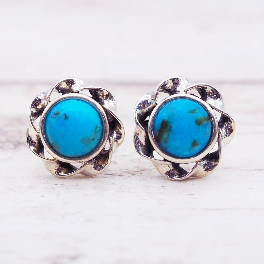 Turquoise earrings made with sterling silver - turquoise jewellery by australian jewellery brands online indie and harper