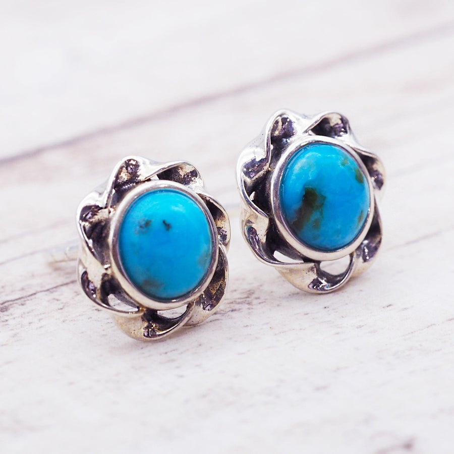 Turquoise earrings - turquoise jewellery by boho jewellery online brand indie and harper