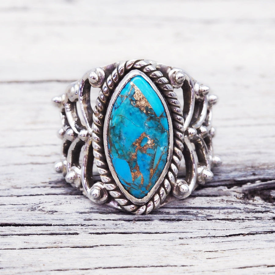 sterling silver turquoise ring - turquoise jewellery by australian jewellery brands indie and harper