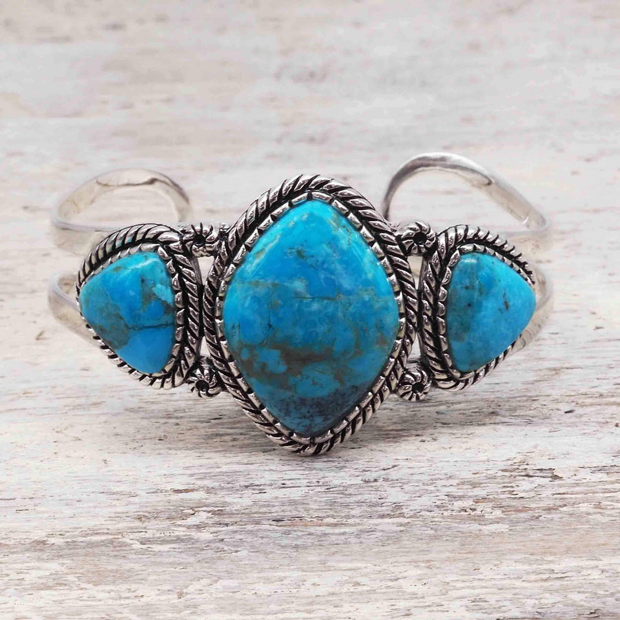 Turquoise warrior Cuff - turquoise jewellery by women’s jewellery online brand indie and harper